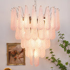 Pink Glass Dewdrop Chandelier