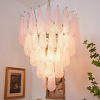 Pink Glass Dewdrop Chandelier