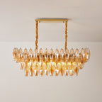 Amber Prism Glass Chandelier