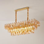 Amber Prism Glass Chandelier
