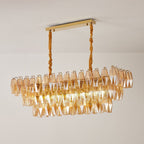 Amber Prism Glass Chandelier