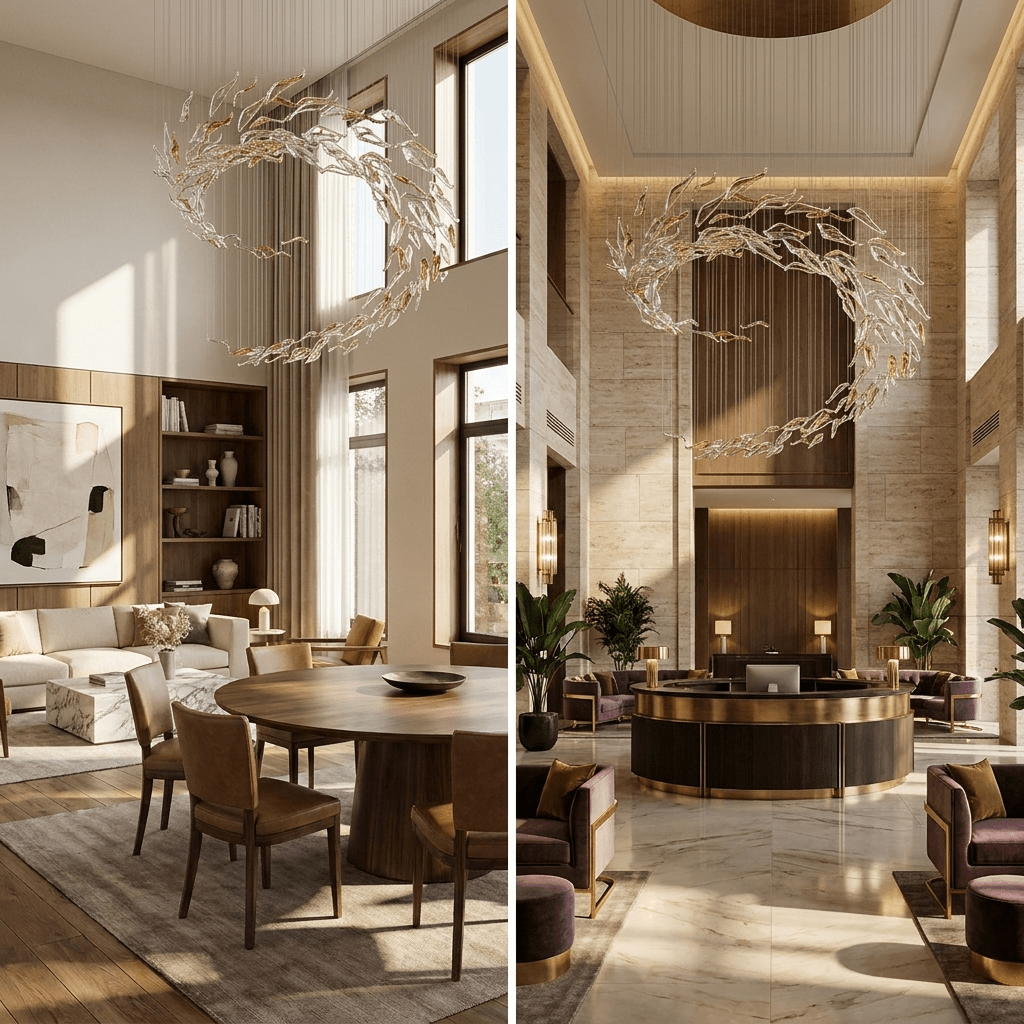 Aurelia Glass Leaf Chandelier