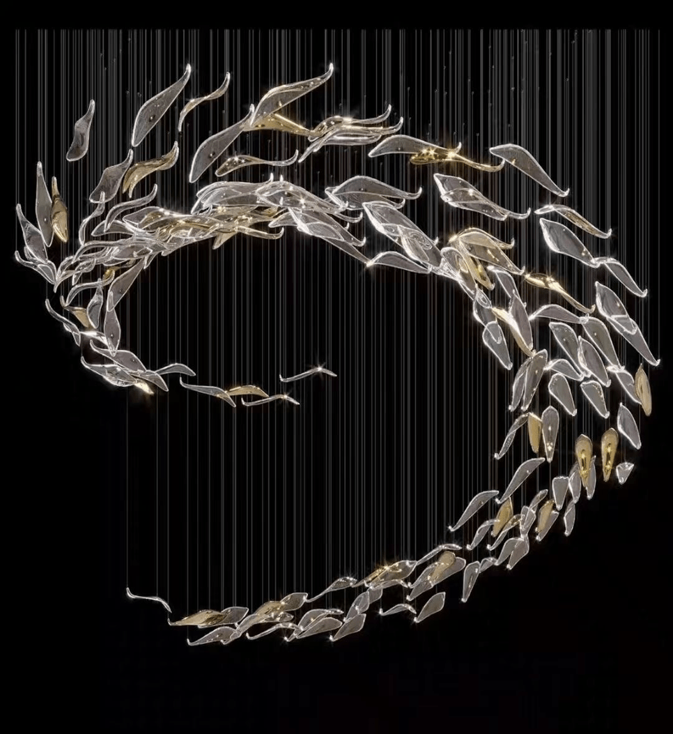 Aurelia Glass Leaf Chandelier