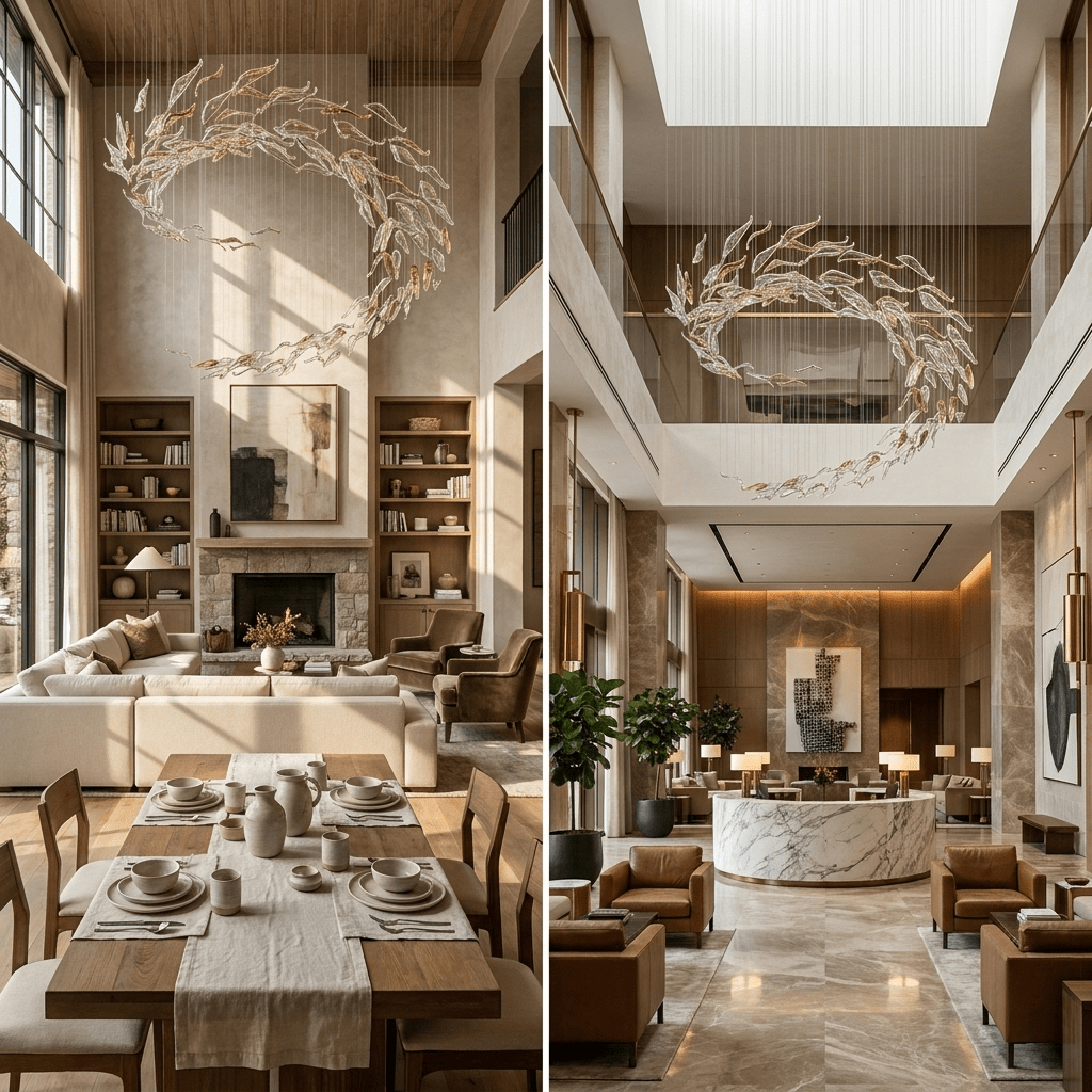 Aurelia Glass Leaf Chandelier