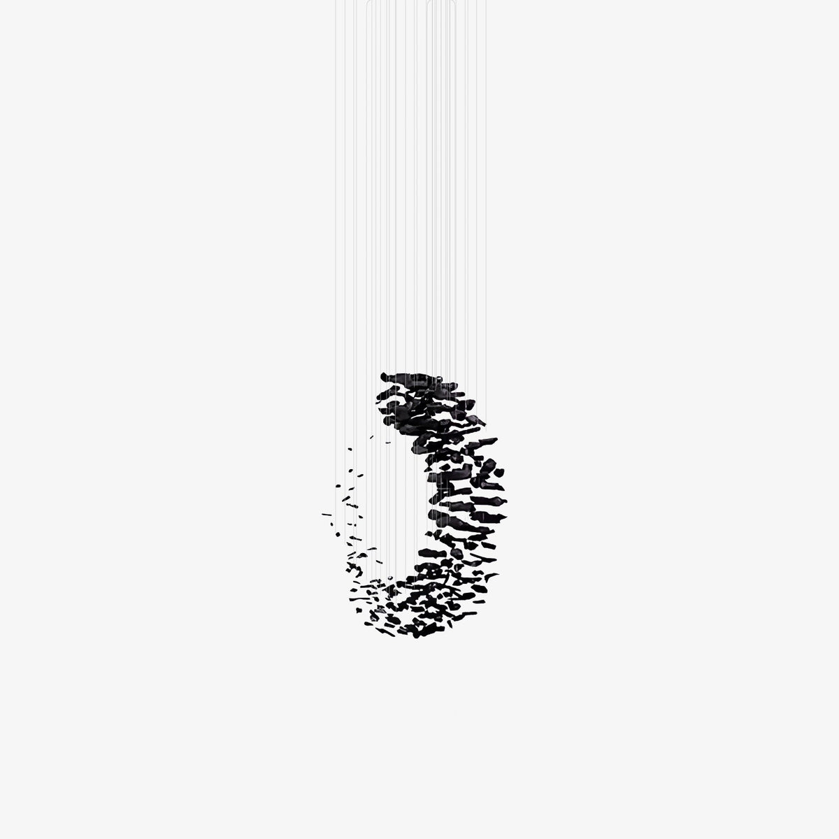 Charcoal Cascade Pixel Chandelier