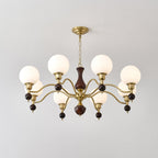 Globe Orb Wood Chandelier