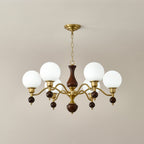 Globe Orb Wood Chandelier