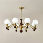 Globe Orb Wood Chandelier