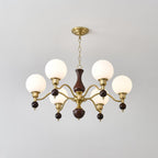 Globe Orb Wood Chandelier