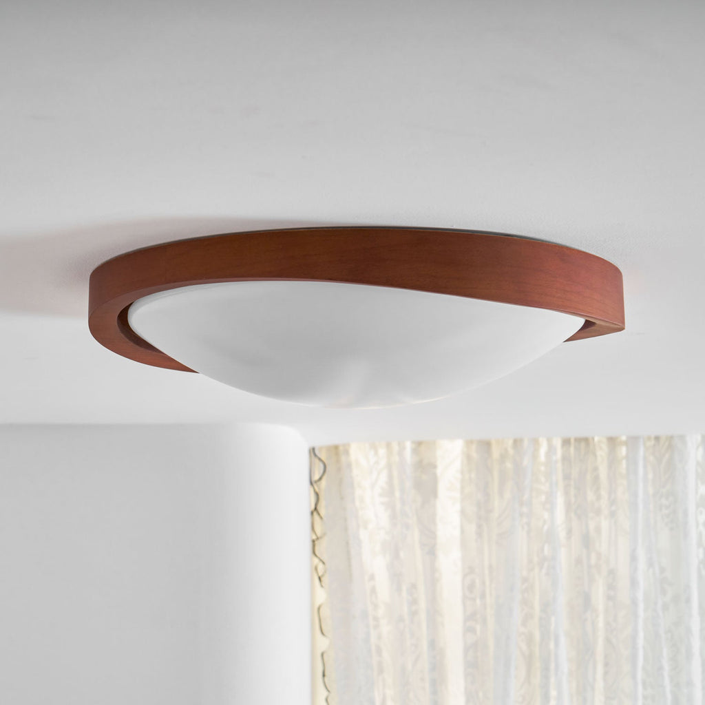 Walnut Curved Edge Ceiling Light