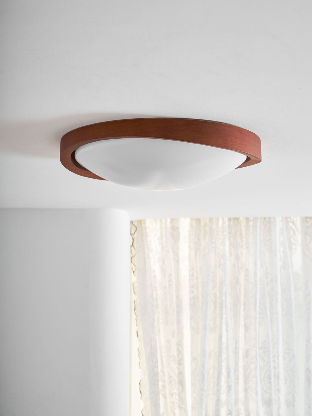 Walnut Curved Edge Ceiling Light