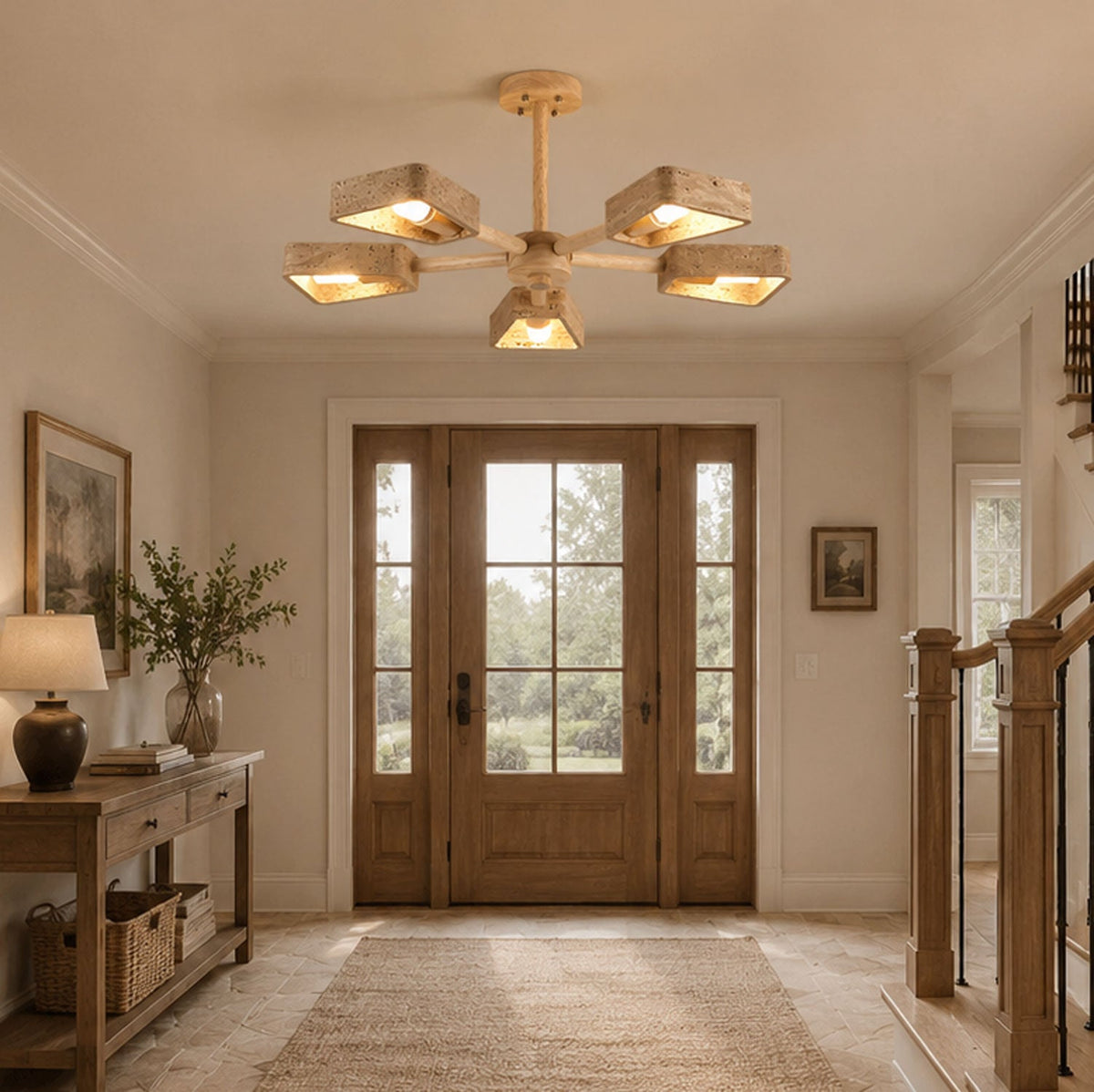 Elementa Travertine Chandelier