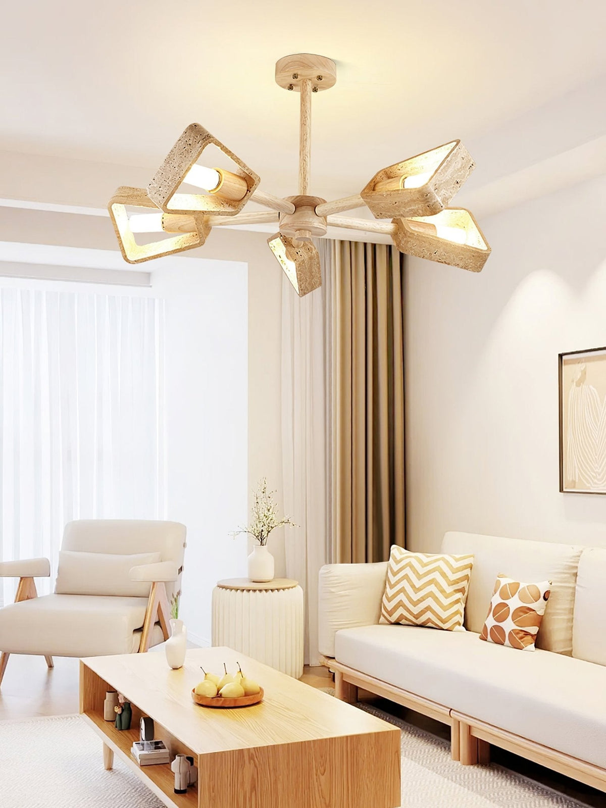 Elementa Travertine Chandelier