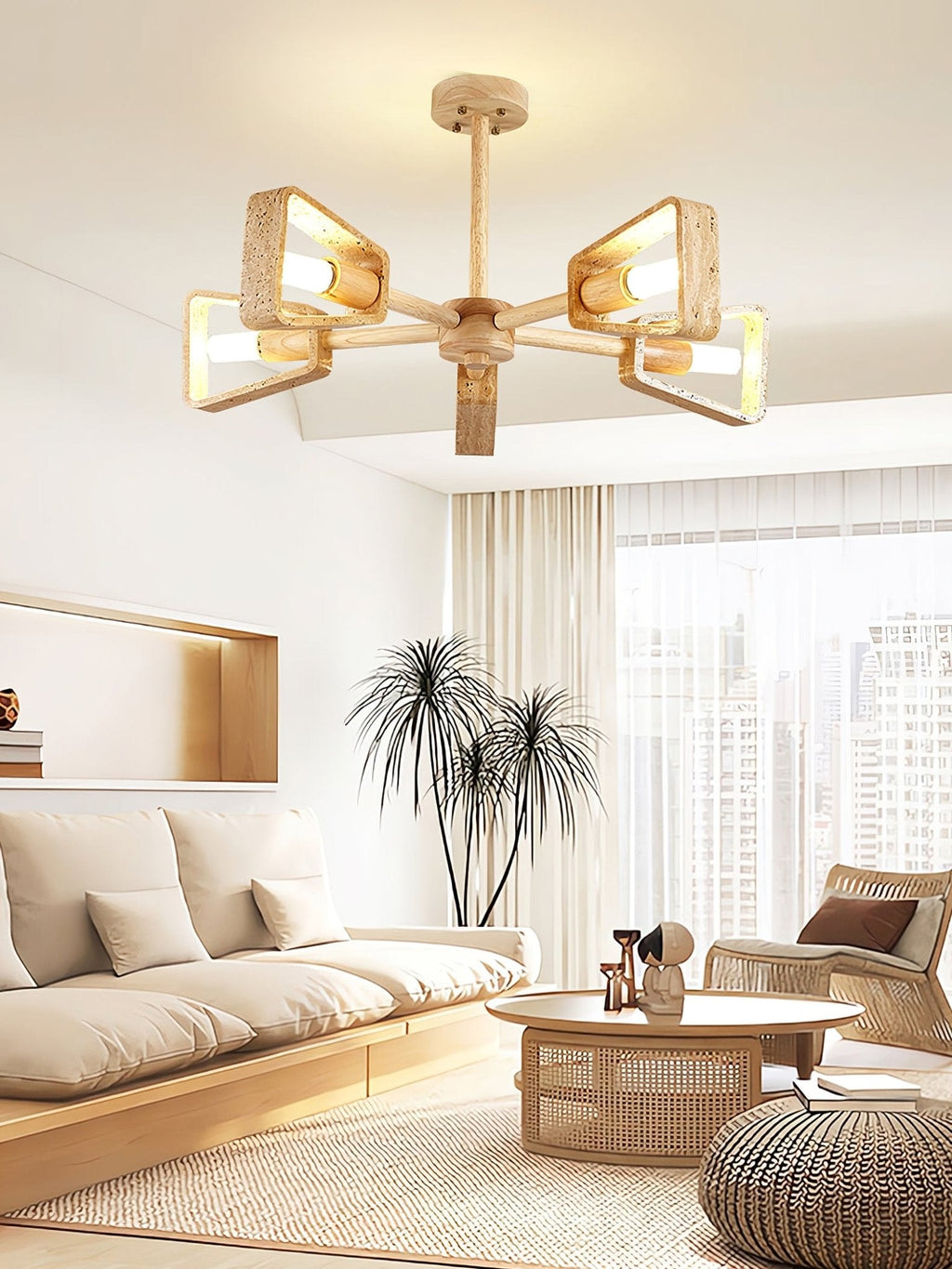 Elementa Travertine Chandelier