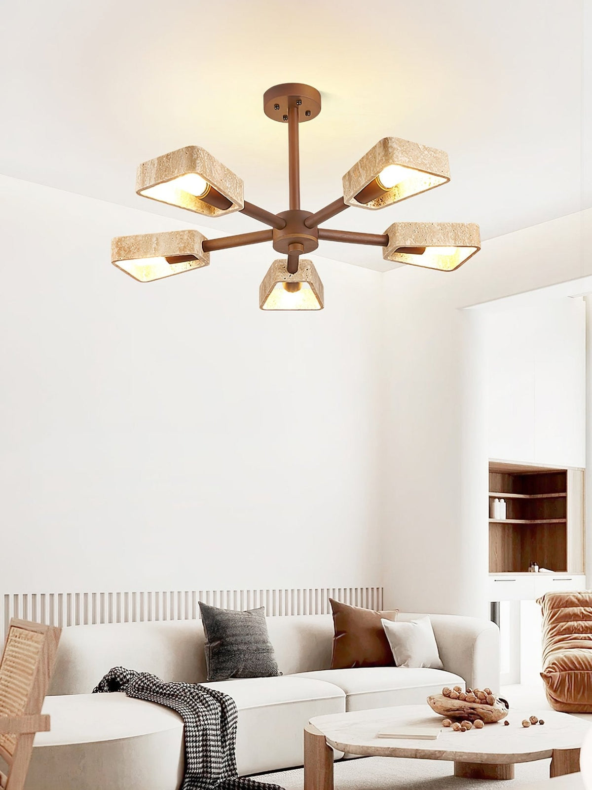 Elementa Travertine Chandelier