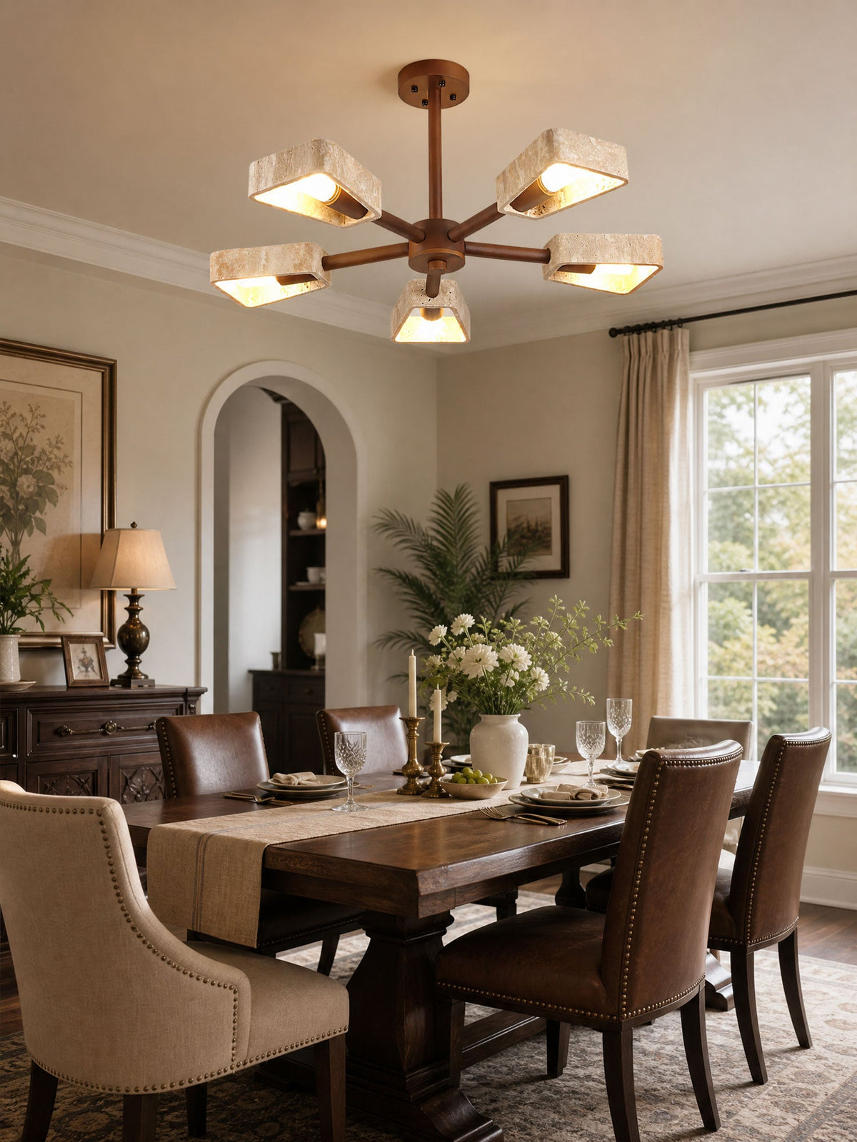 Elementa Travertine Chandelier