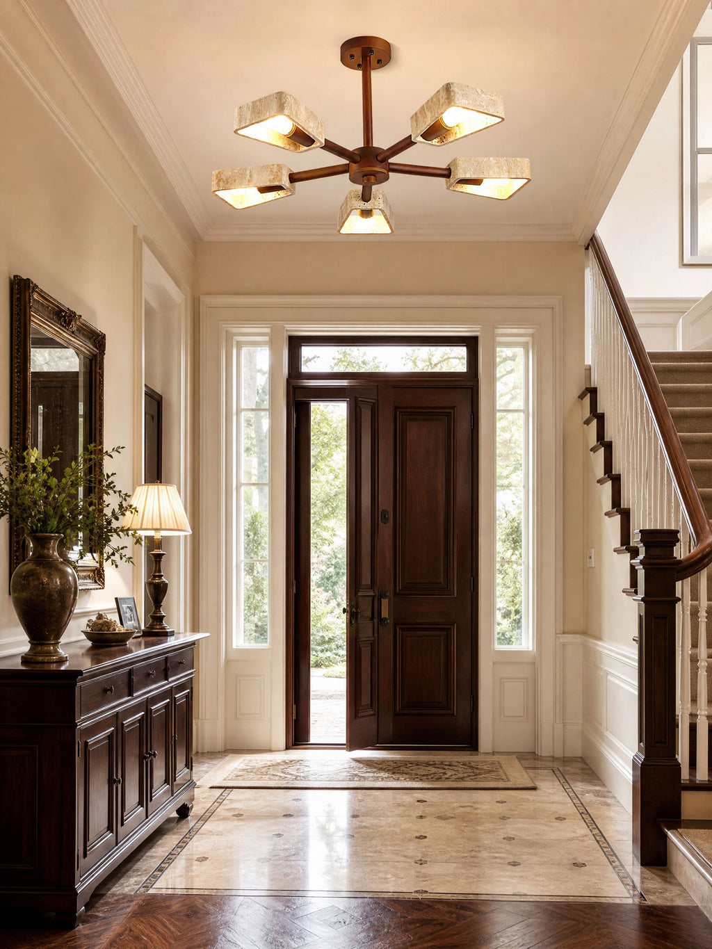 Elementa Travertine Chandelier