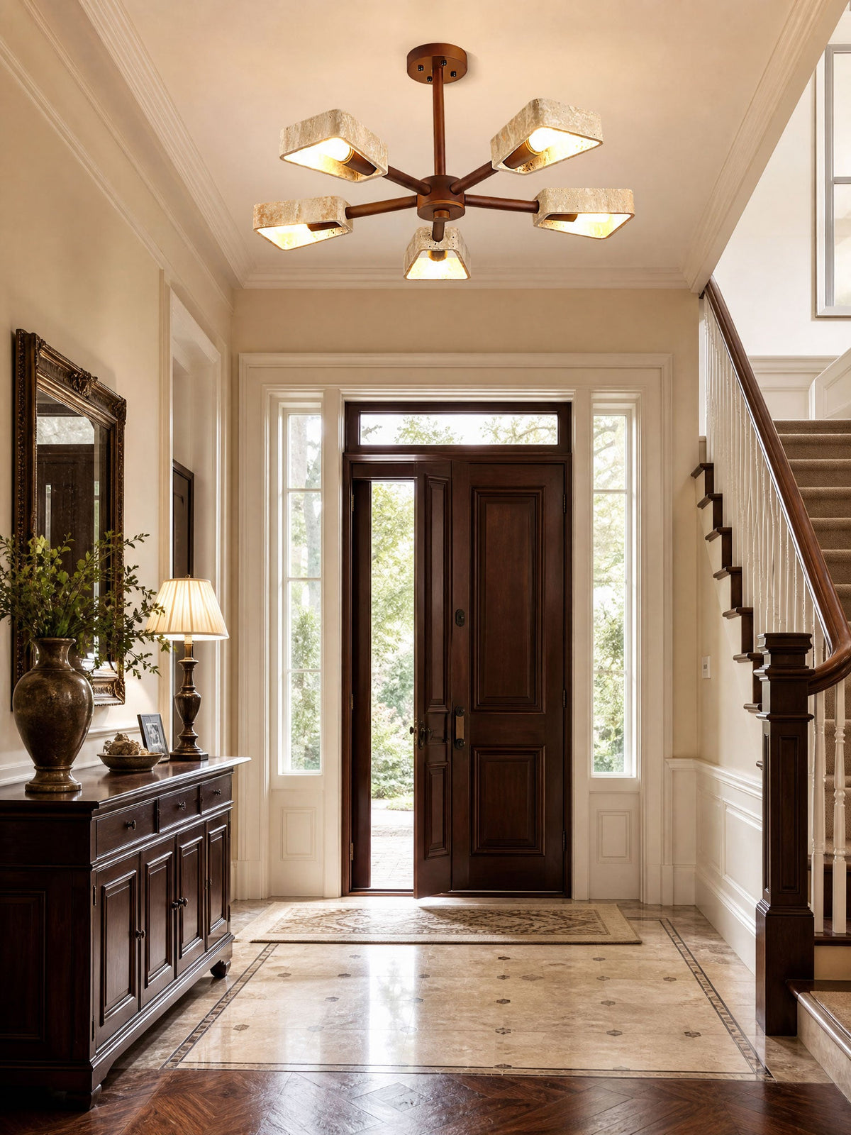Elementa Travertine Chandelier