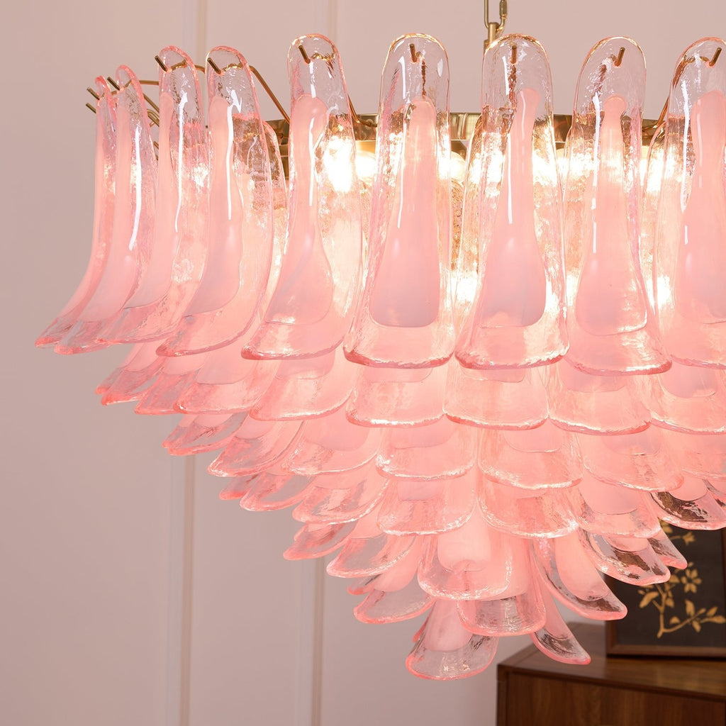 Blush Pink Glass Chandelier