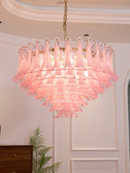 Blush Pink Glass Chandelier