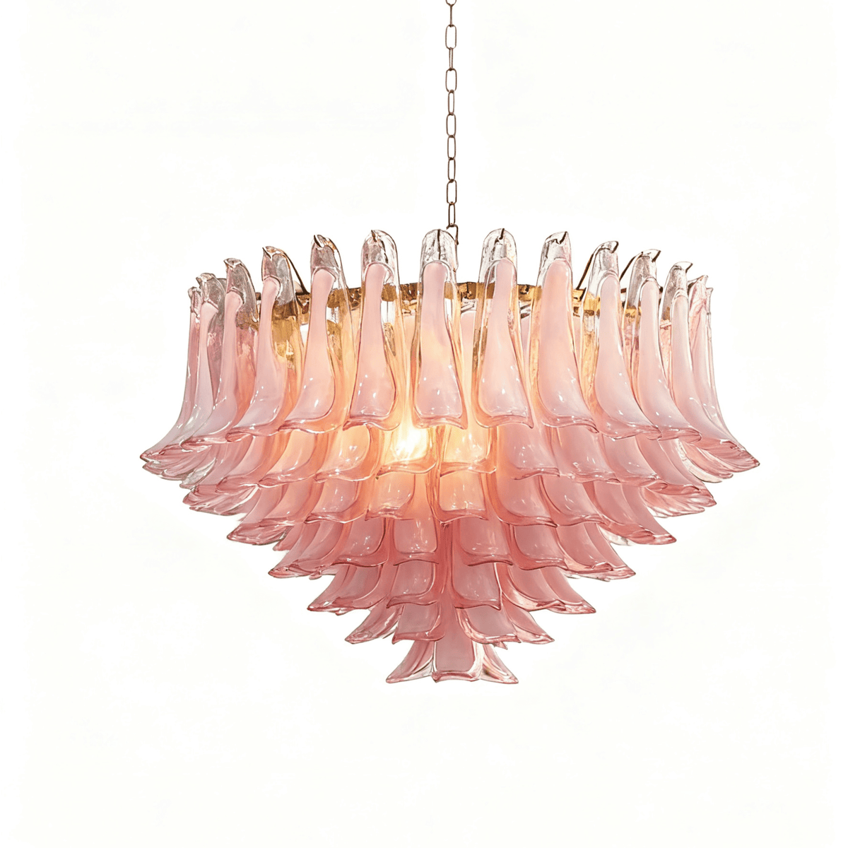 Blush Pink Glass Chandelier