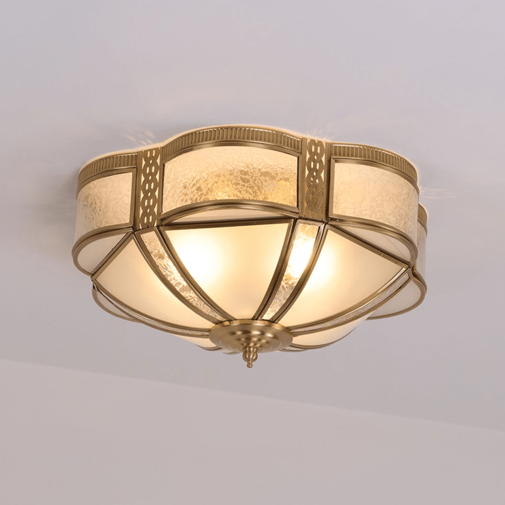 Floral Brass Ceiling Lamp