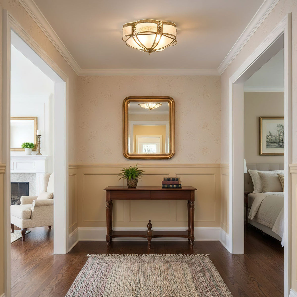 Floral Brass Ceiling Lamp