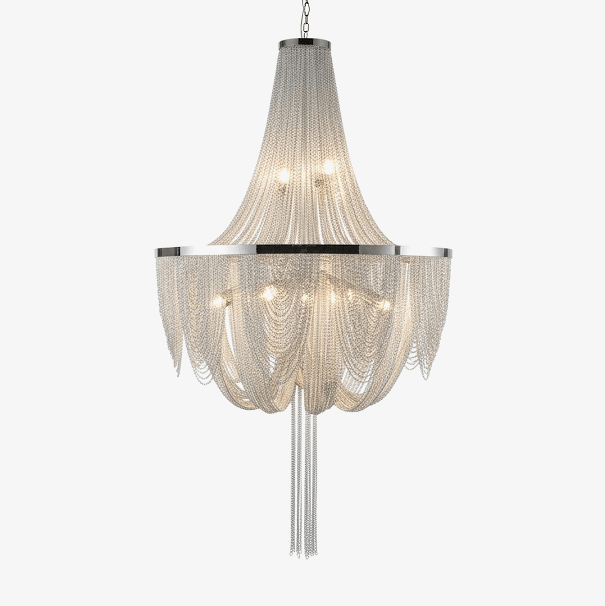 Silver Chain Tassel Chandelier