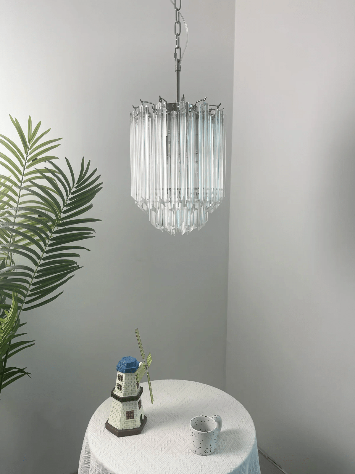 Transparant Glass Prism Chandelier
