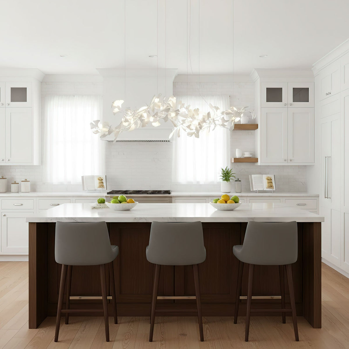 Porcelain Gingko Chandelier