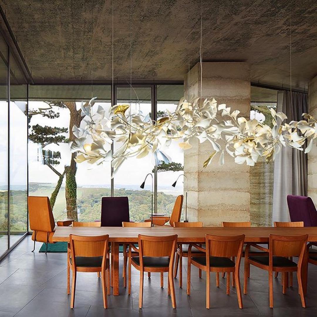 Porcelain Gingko Chandelier