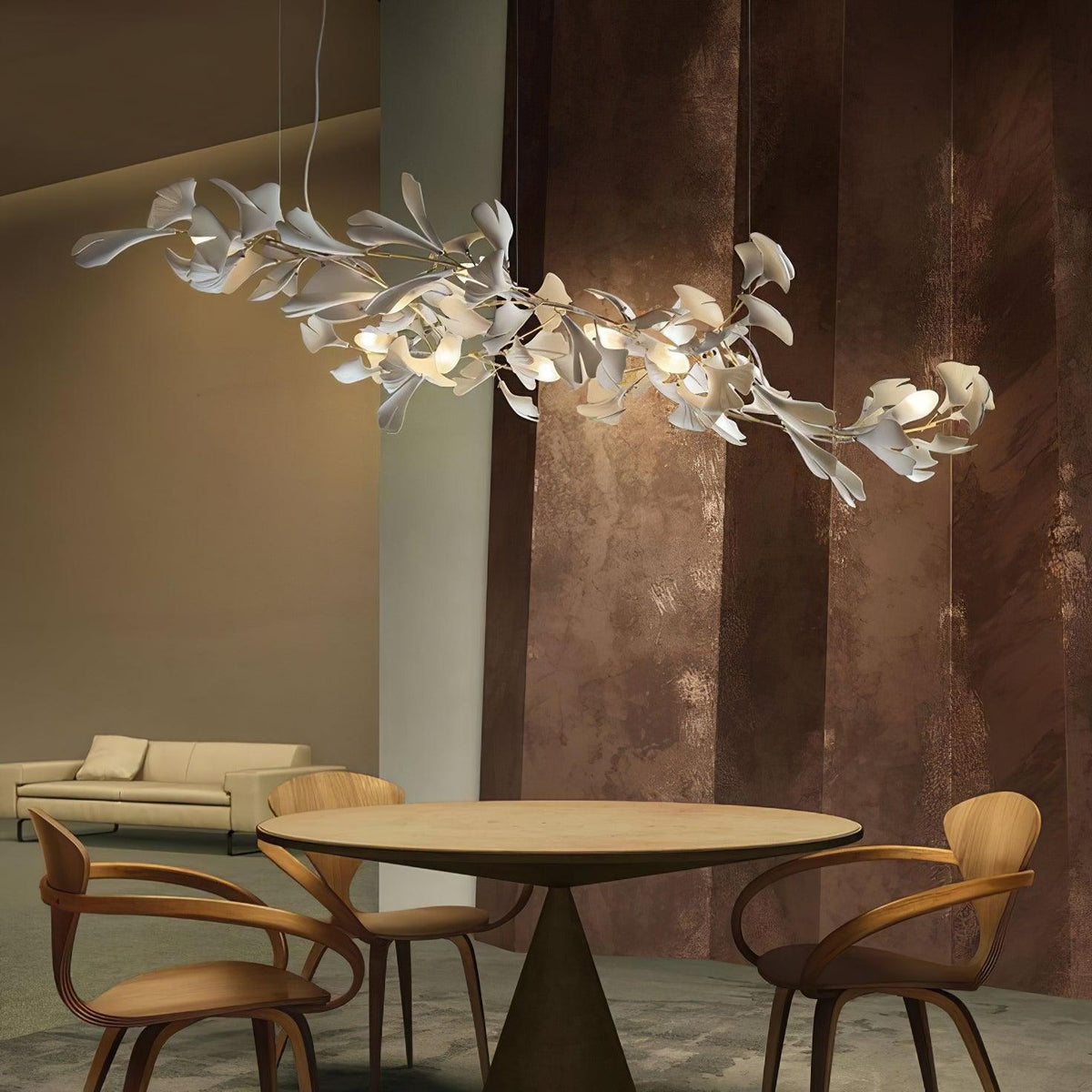 Porcelain Gingko Chandelier
