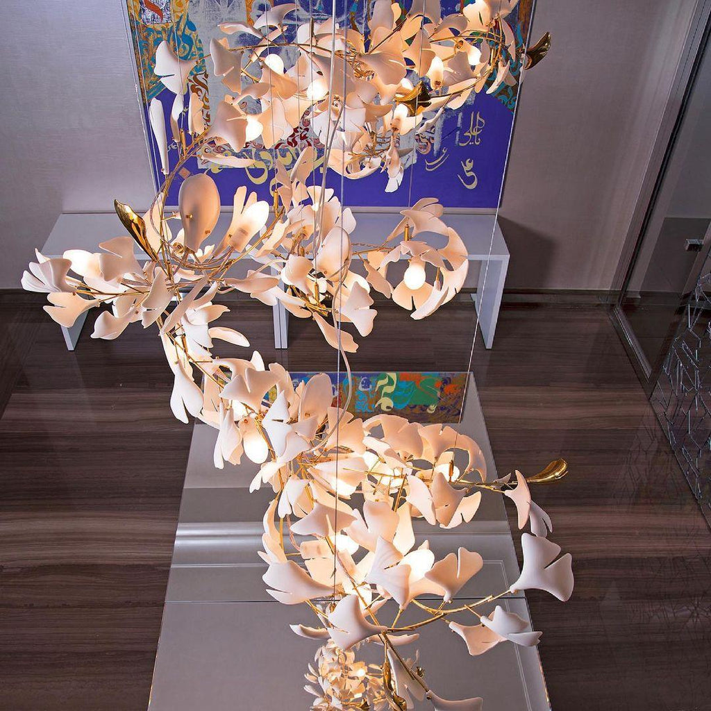 Porcelain Gingko Chandelier