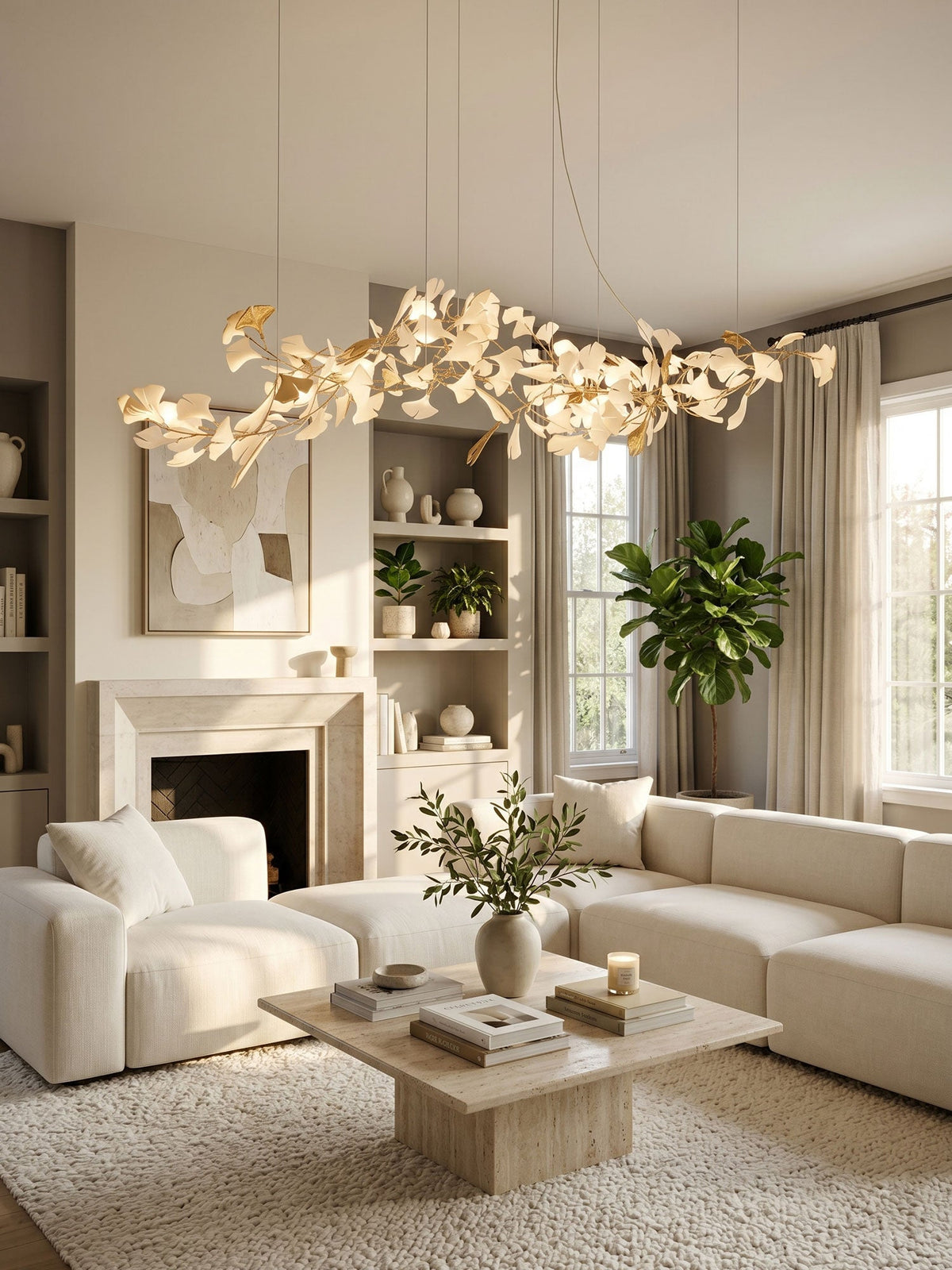 Porcelain Gingko Chandelier