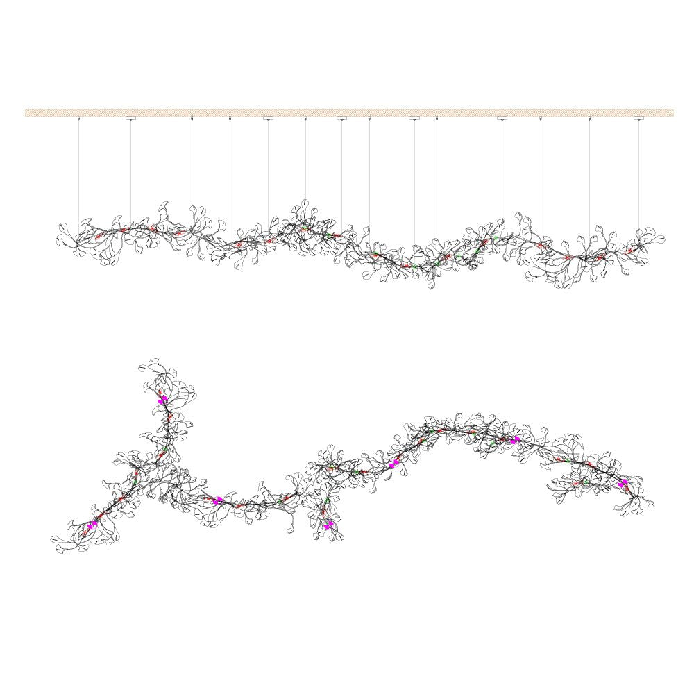 Porcelain Gingko Chandelier
