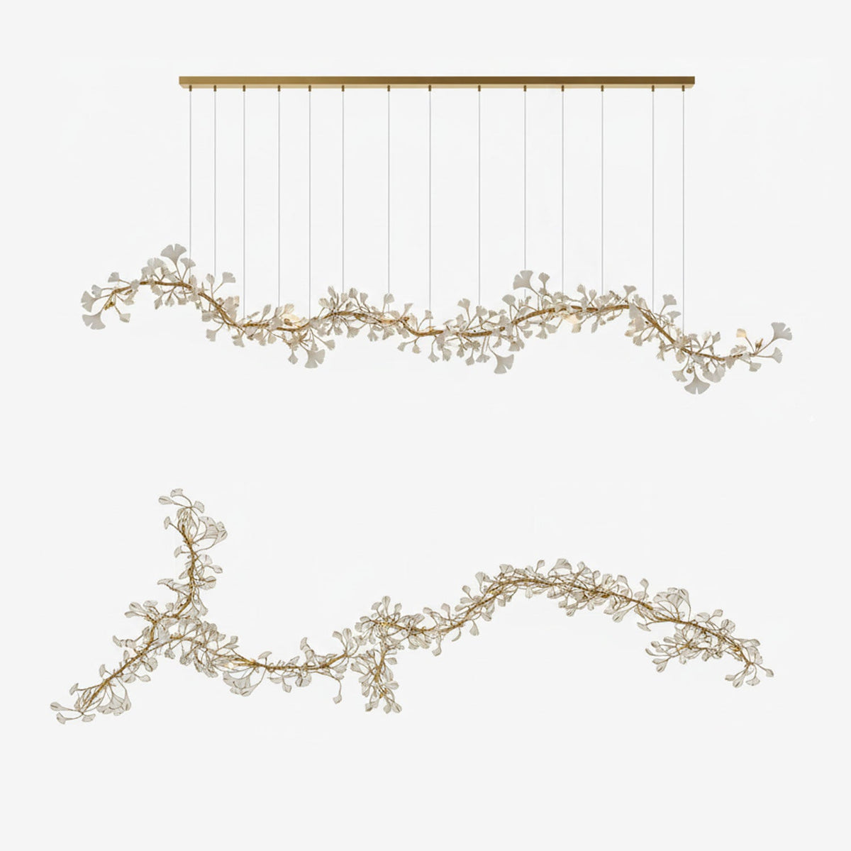 Porcelain Gingko Chandelier