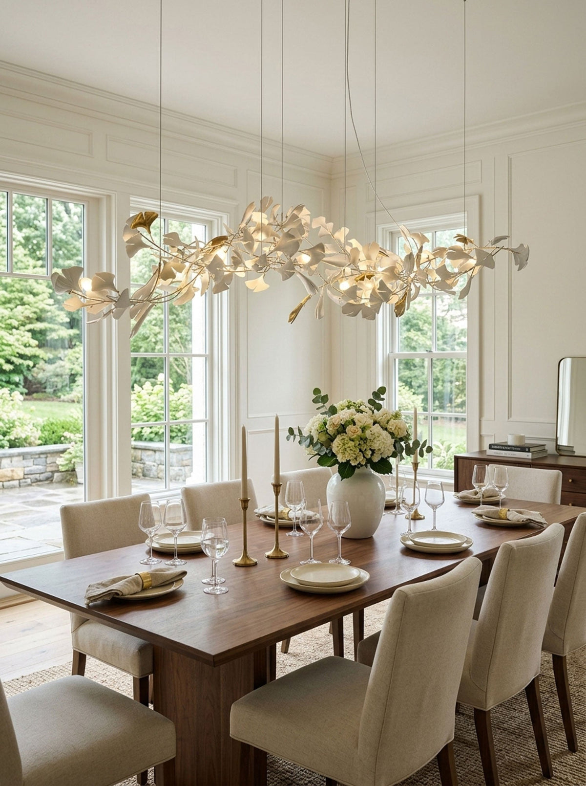 Porcelain Gingko Chandelier