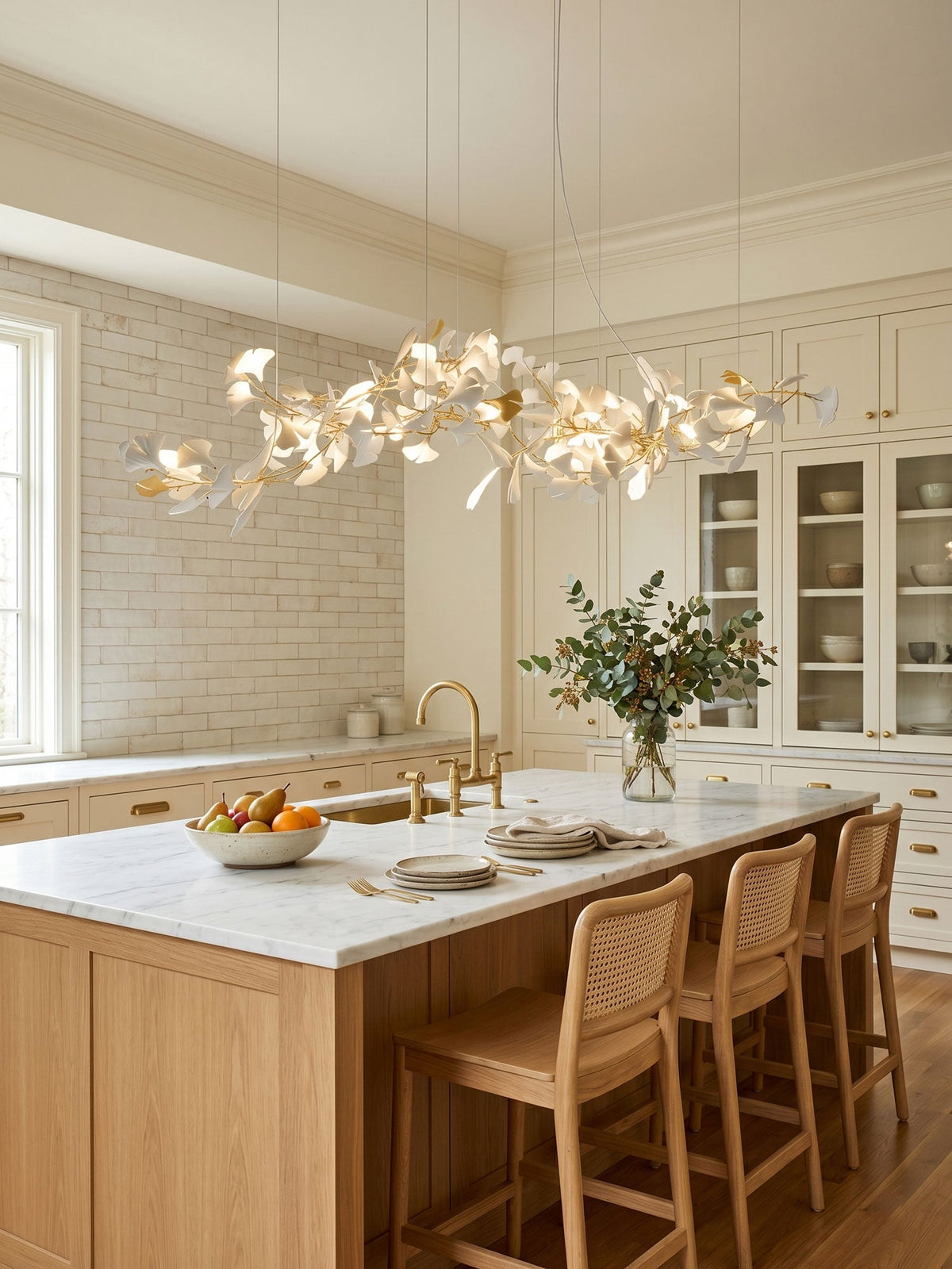 Porcelain Gingko Chandelier