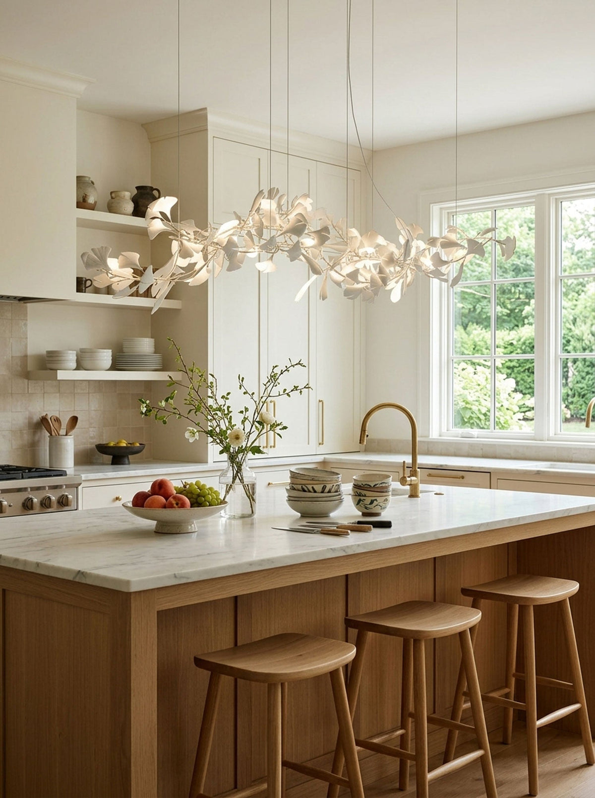 Porcelain Gingko Chandelier