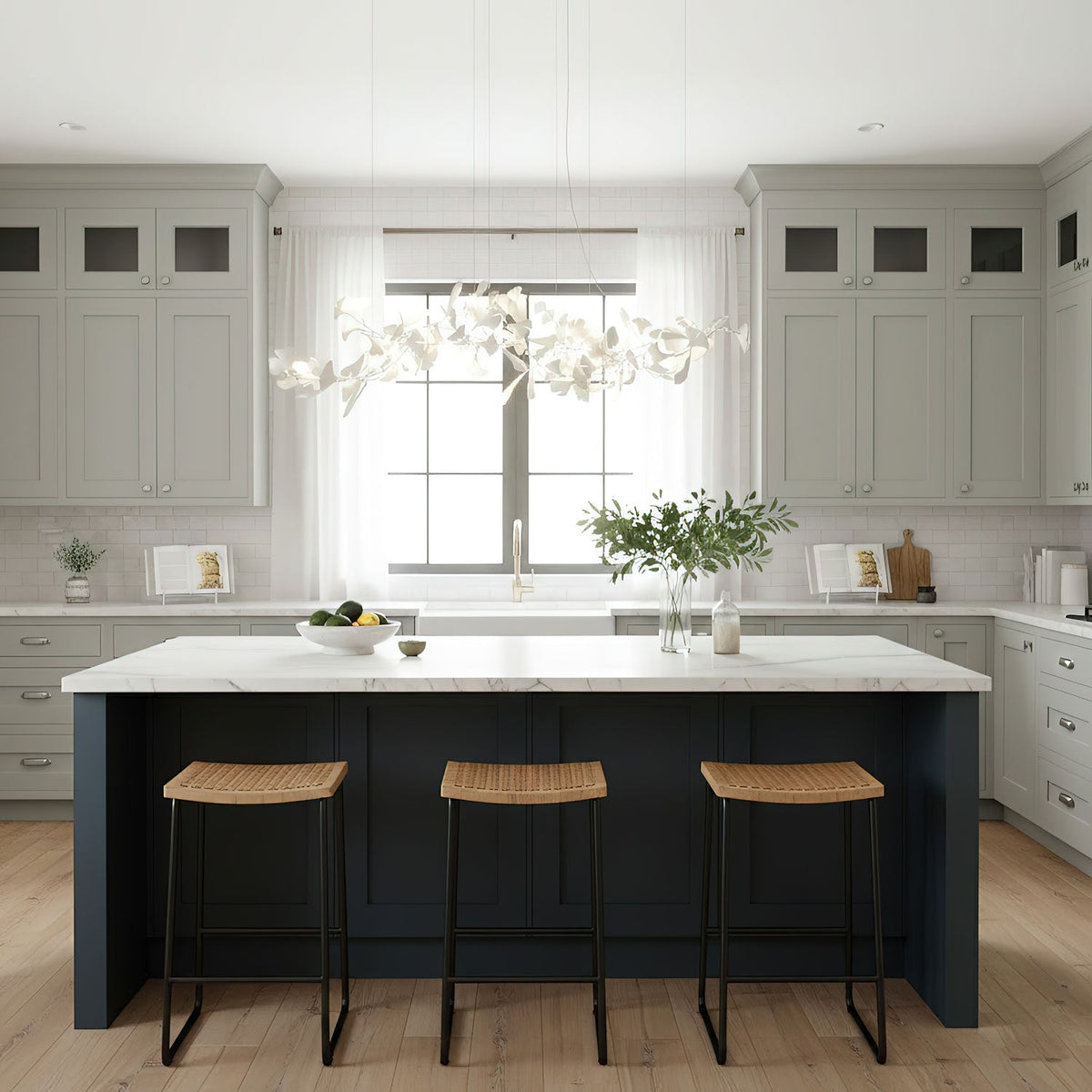 Porcelain Gingko Chandelier