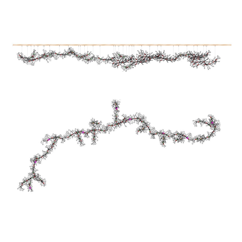 Porcelain Gingko Chandelier