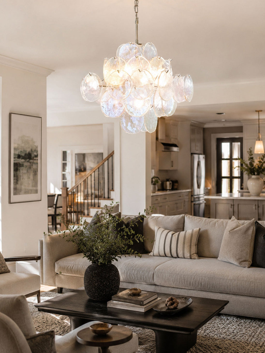 Aurelia Iridescent Glass Chandelier