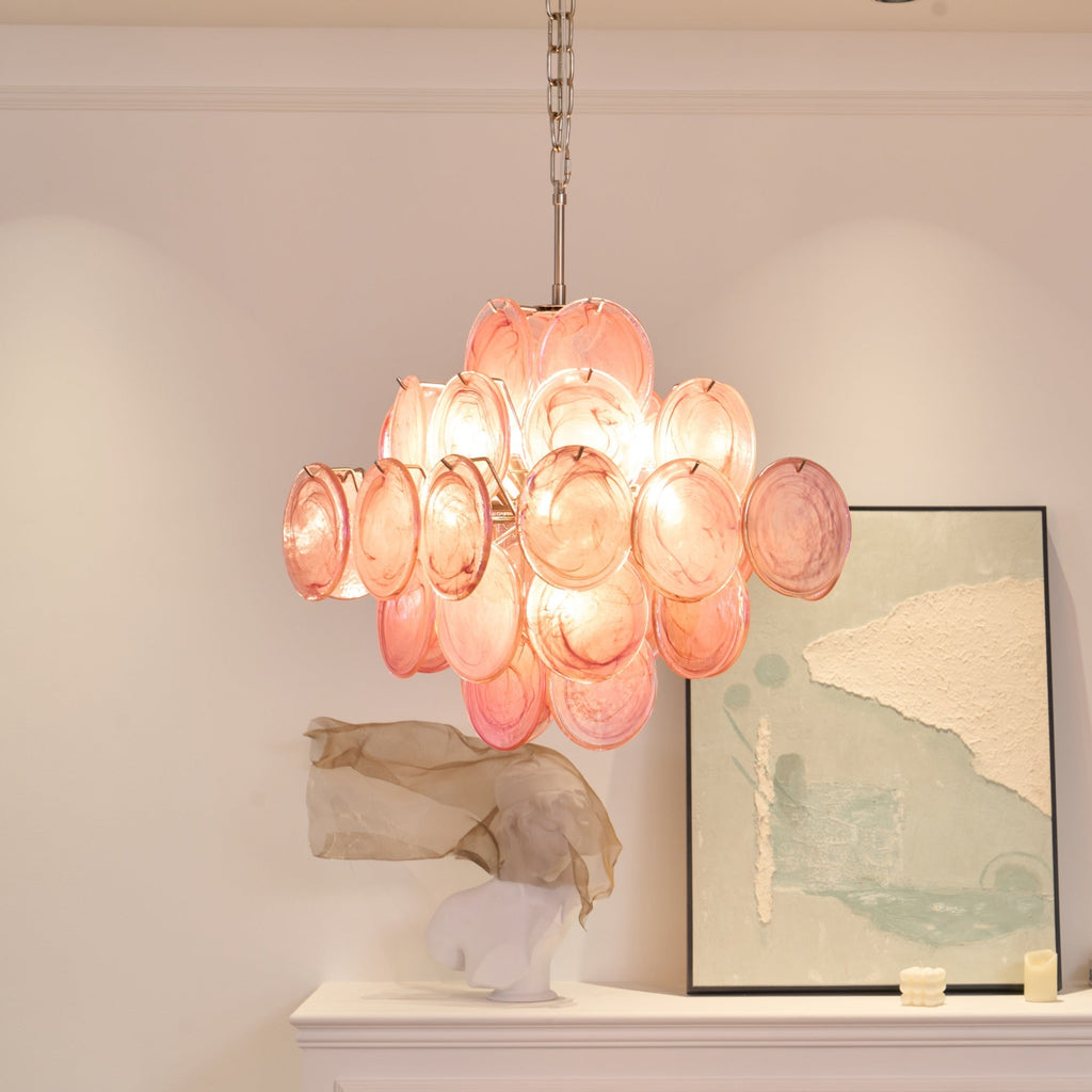 Aurelia Pink Glass Chandelier