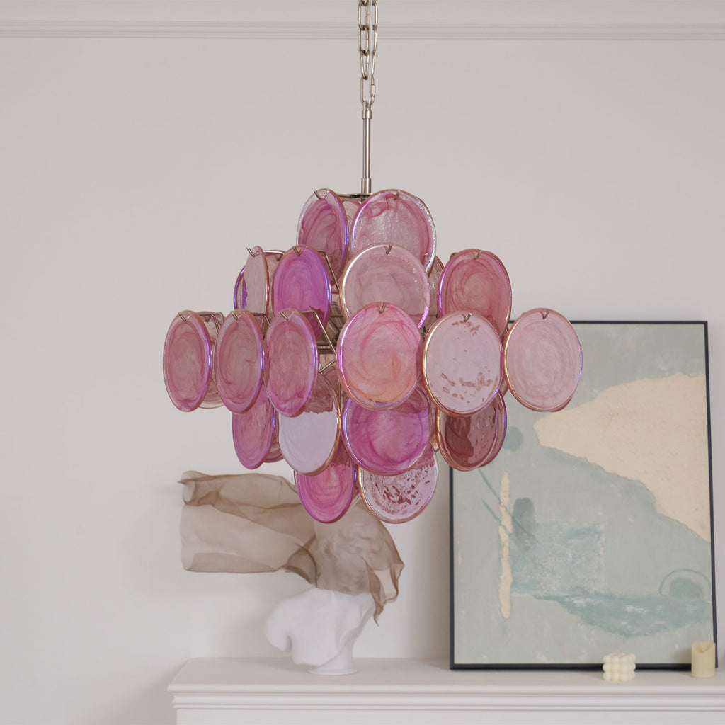 Aurelia Pink Glass Chandelier
