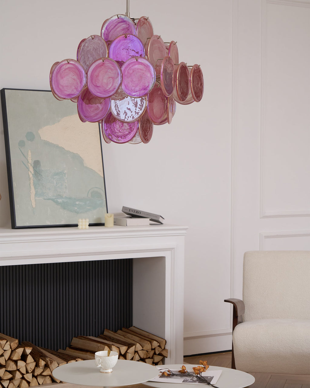 Aurelia Pink Glass Chandelier