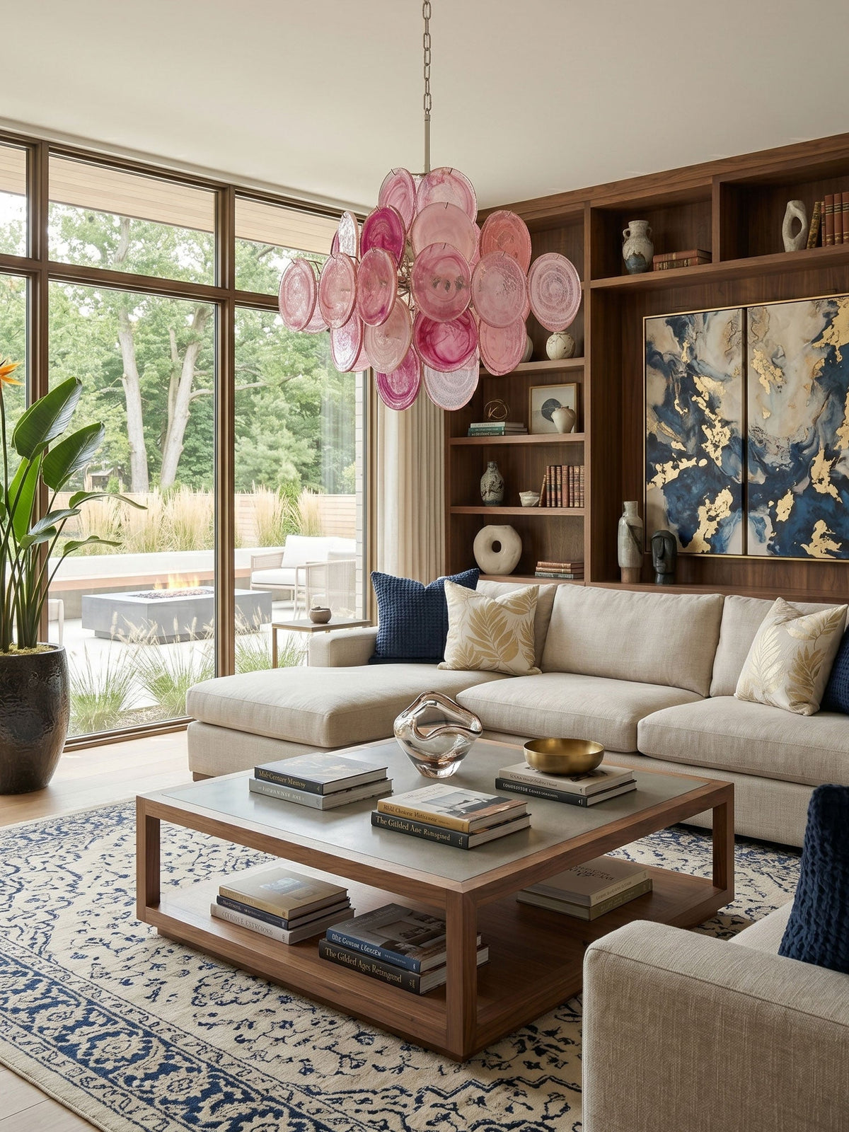 Aurelia Pink Glass Chandelier