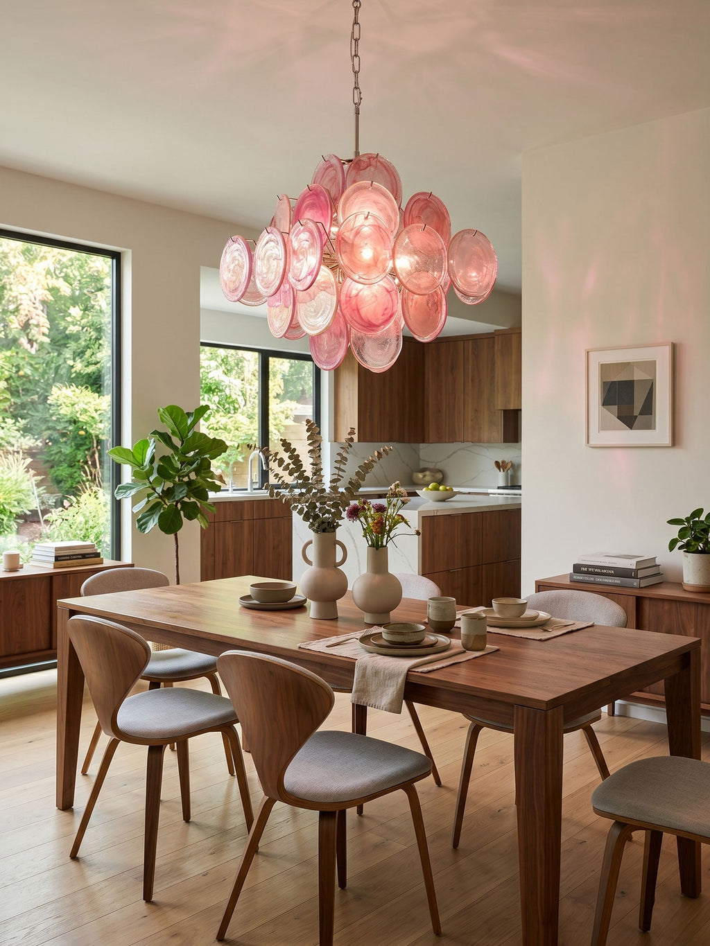Aurelia Pink Glass Chandelier