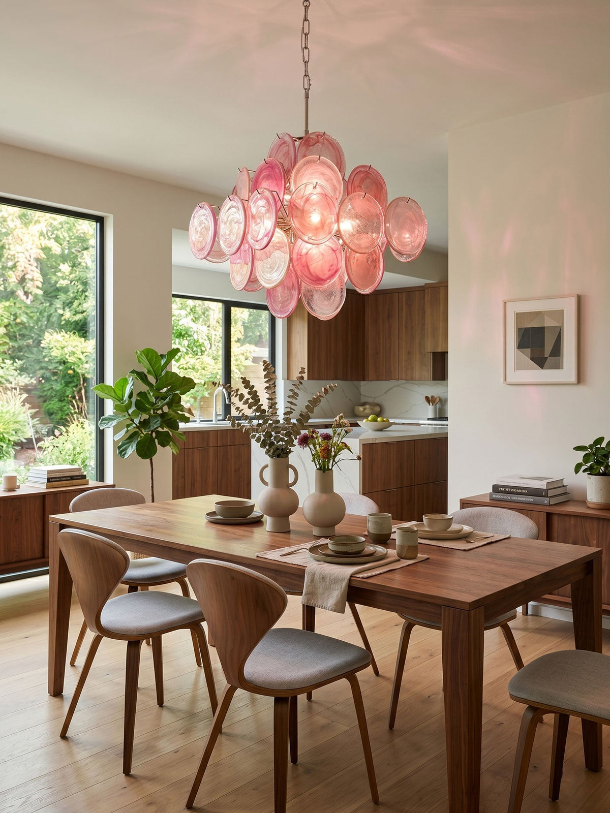 Aurelia Pink Glass Chandelier