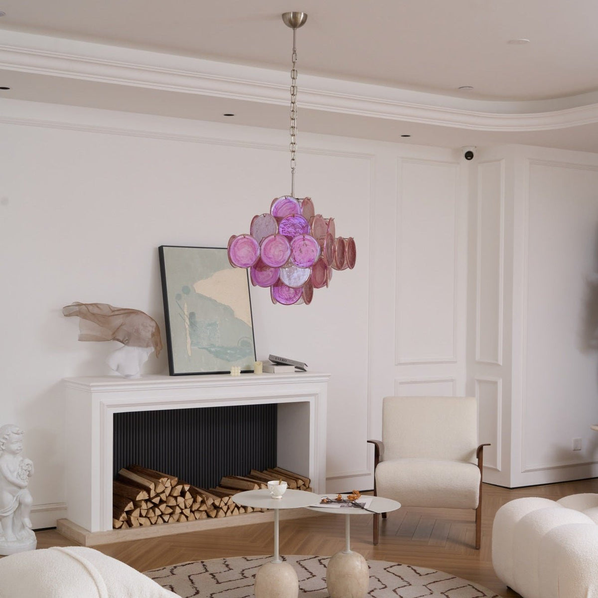 Aurelia Pink Glass Chandelier