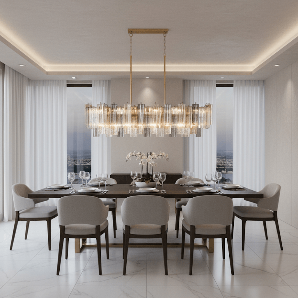 Eloria Glass Linear Chandelier